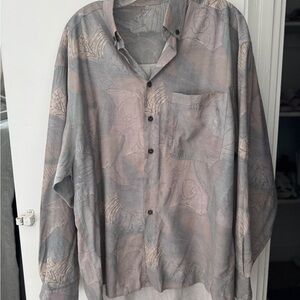 Abstract Patterned Button-Up Shirt